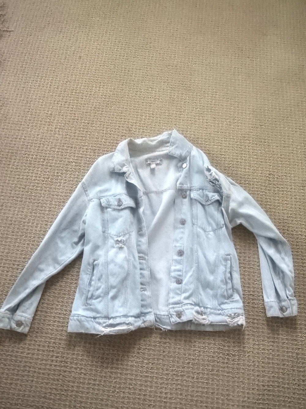 Light Wash Distressed Denim Jacket